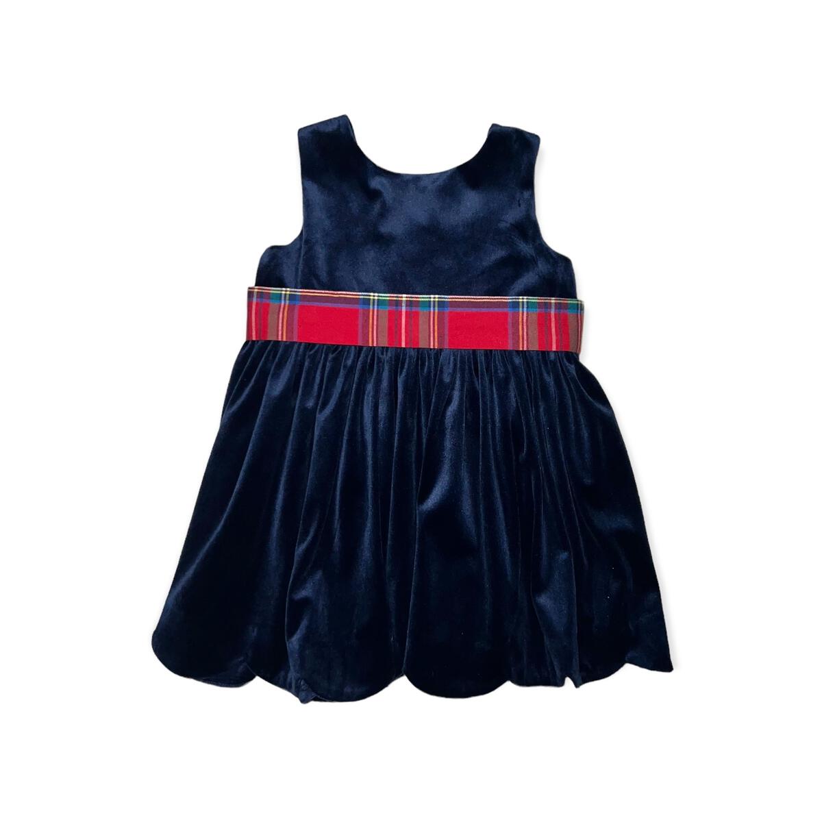 Bulls Bay Blue Velvet- Anna Twirl Dress AH Baby Co Bulls Bay Blue Velvet- Anna Twirl Dress AH Baby Co