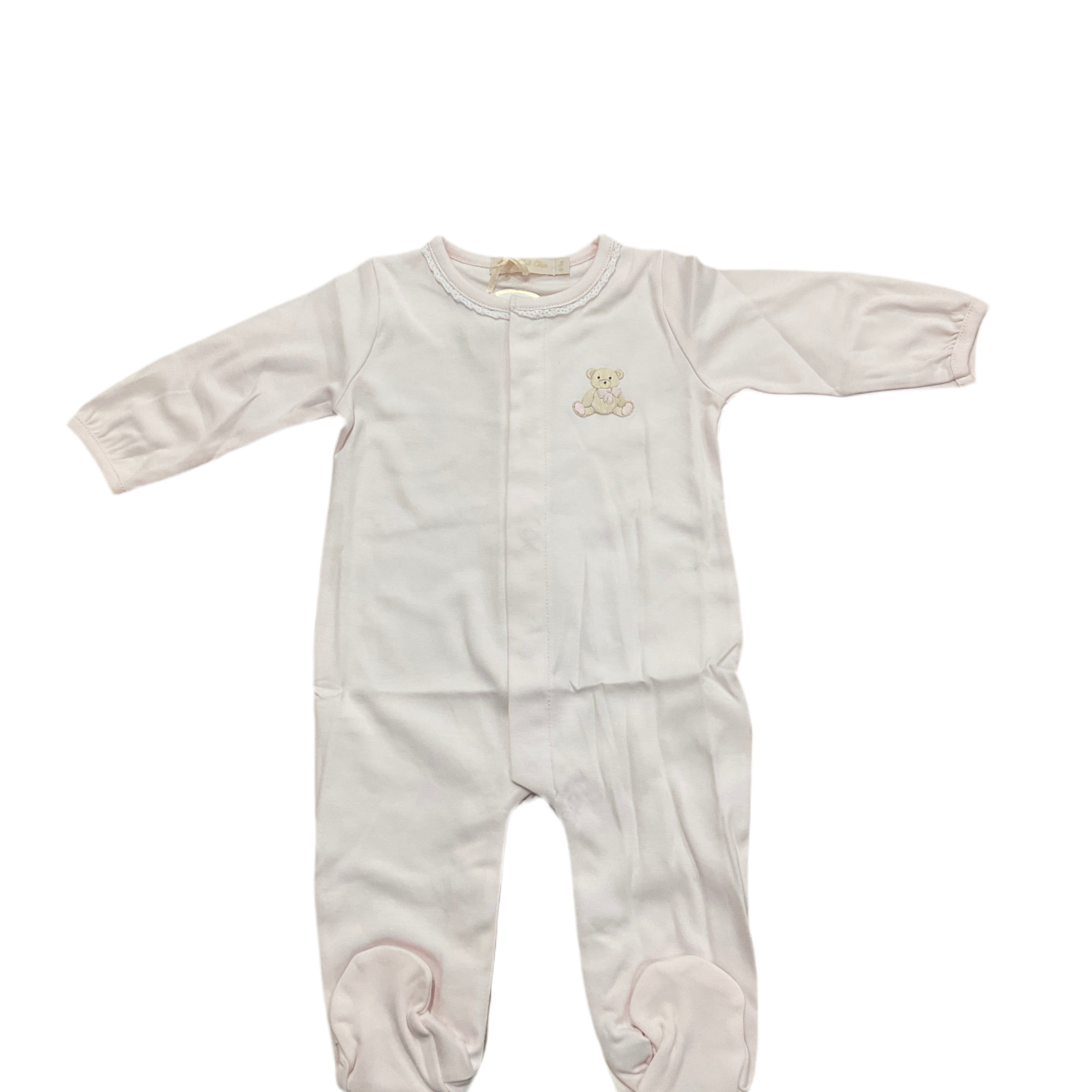 blooming garden printed footie w/ round collar