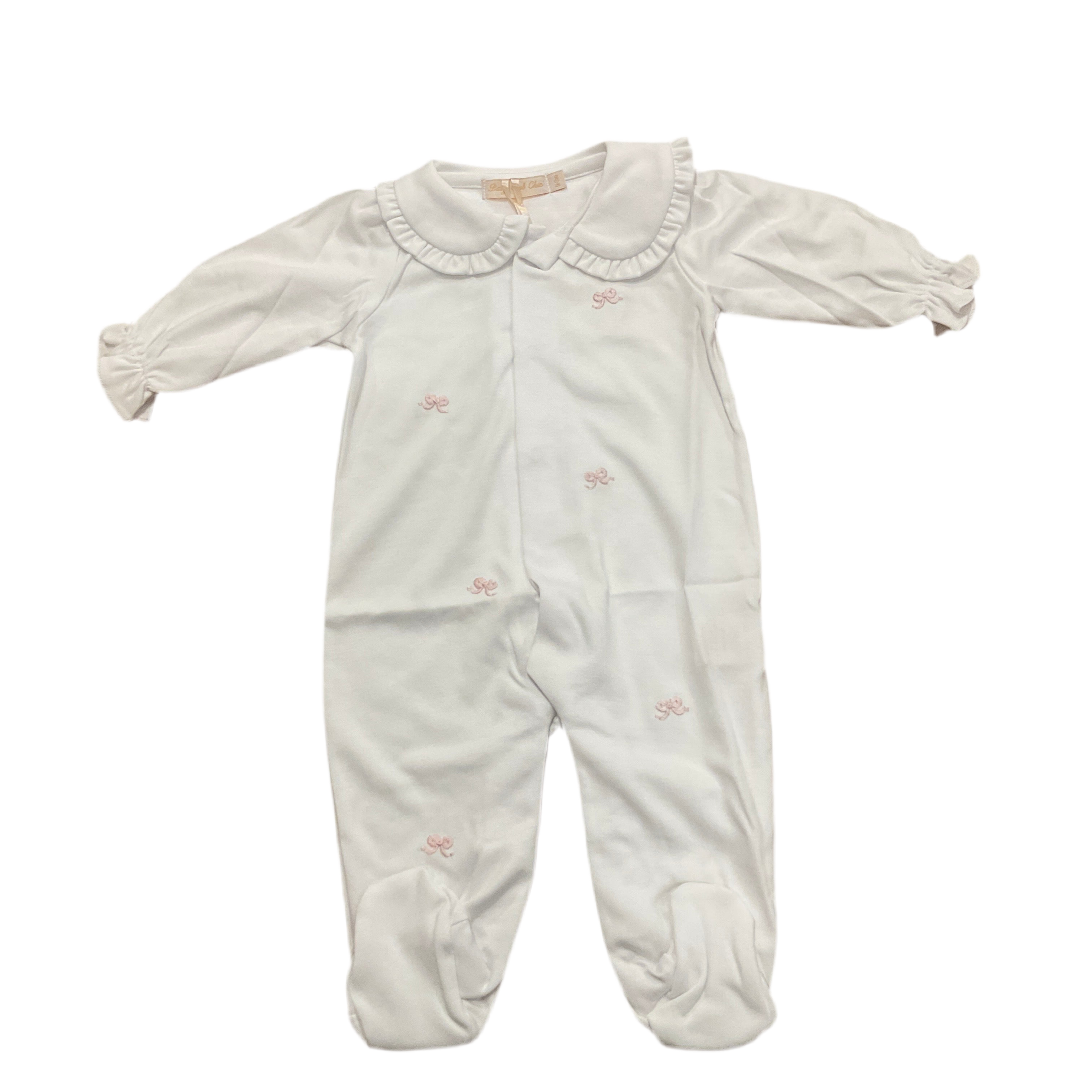 blooming garden printed footie w/ round collar