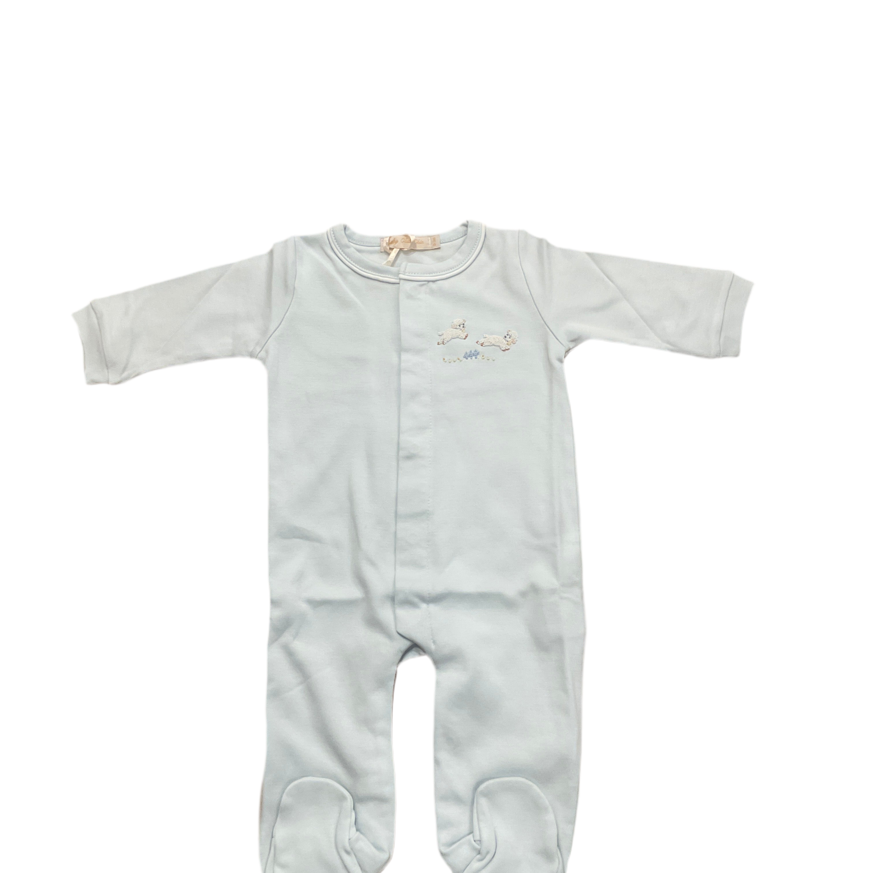 blooming garden printed footie w/ round collar