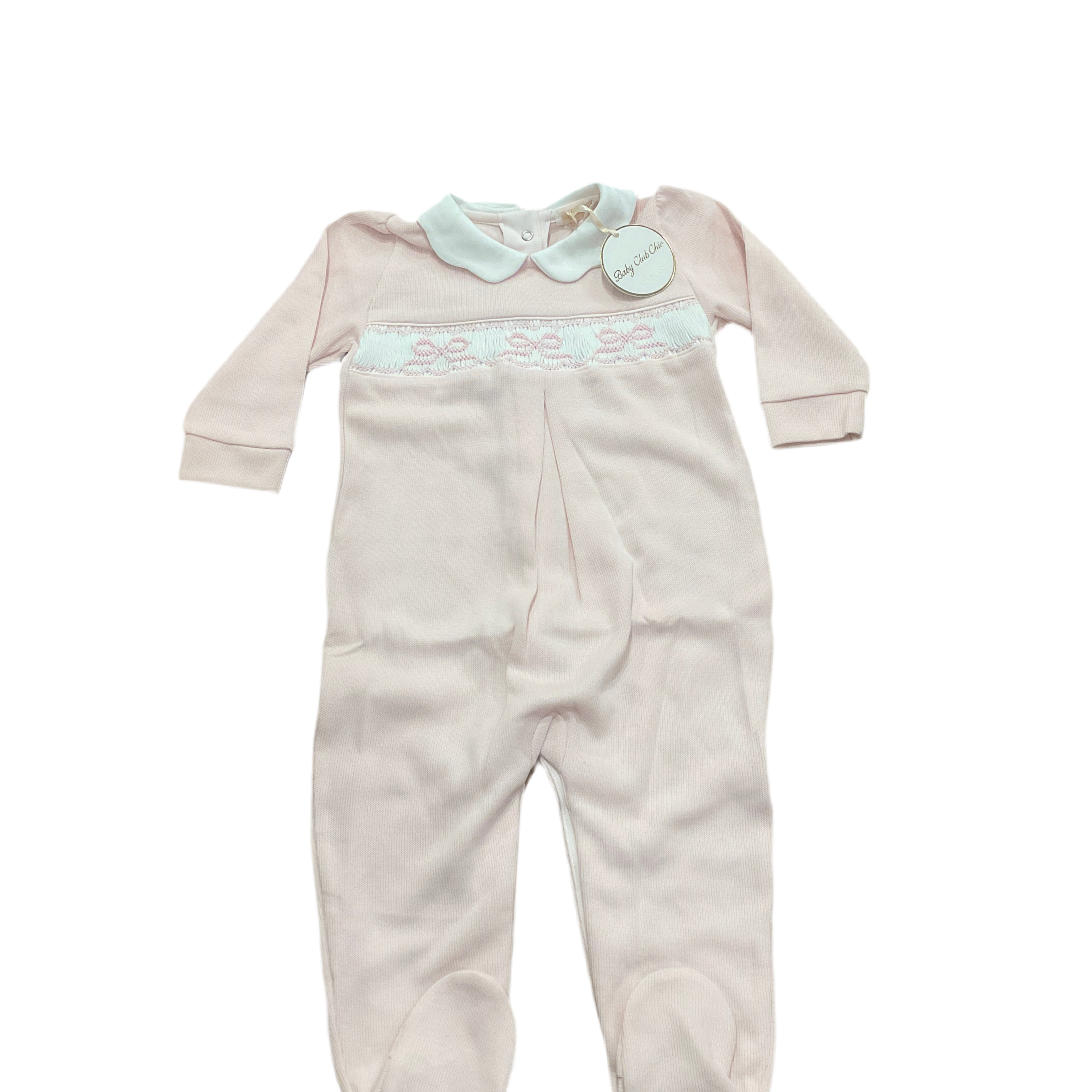 blooming garden printed footie w/ round collar