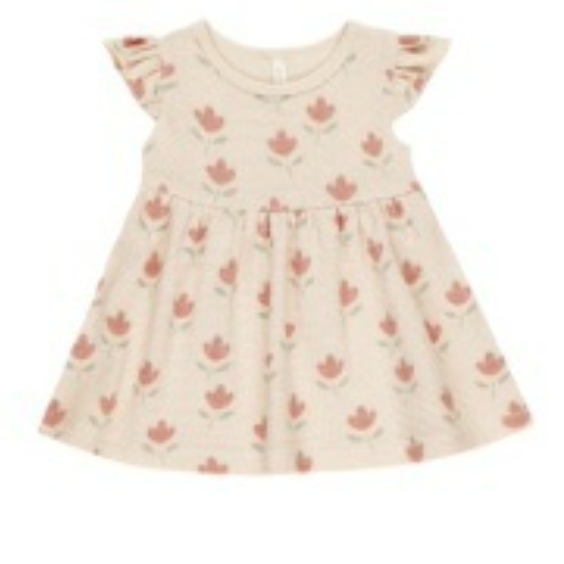 Long Sleeve Printed Dress - Tea Party