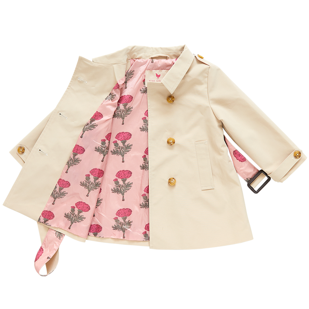 Girls pink sales trench coat